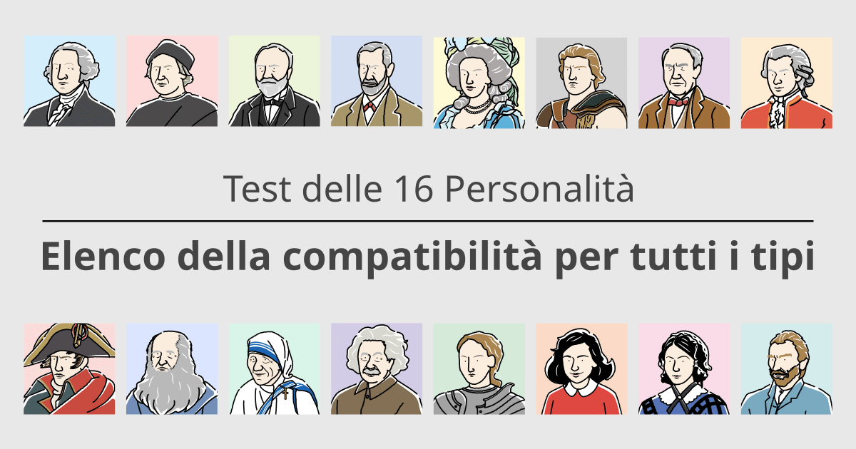 Test dei 16 Tipi: Elenco di Compatibilità per Tutti i Tipi - Scopri la Compatibilità in Amore e Lavoro (Edizione 2024)