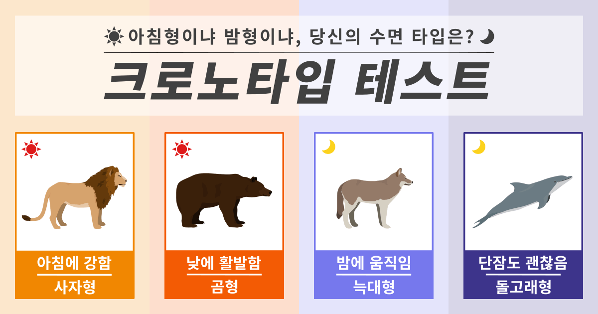 크로노타입 테스트 - 아침형이냐 밤형이냐, 당신의 수면 타입은?