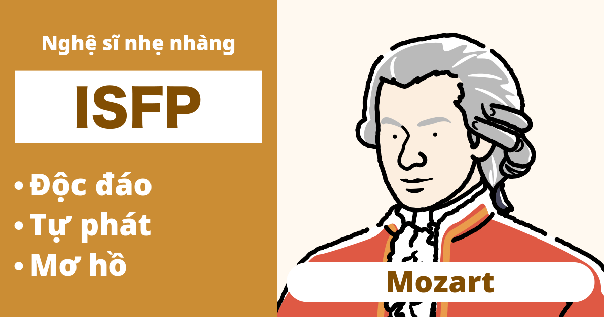 ISFP: Loại Mozart (Hướng nội, Cảm giác, Cảm xúc, Nhận thức)