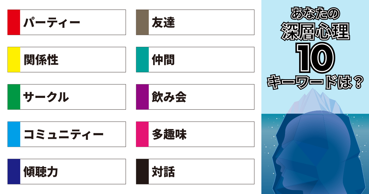 パーティー、友達、関係性、仲間、サークル、飲み会、コミュニティー、多趣味、傾聴力、対話