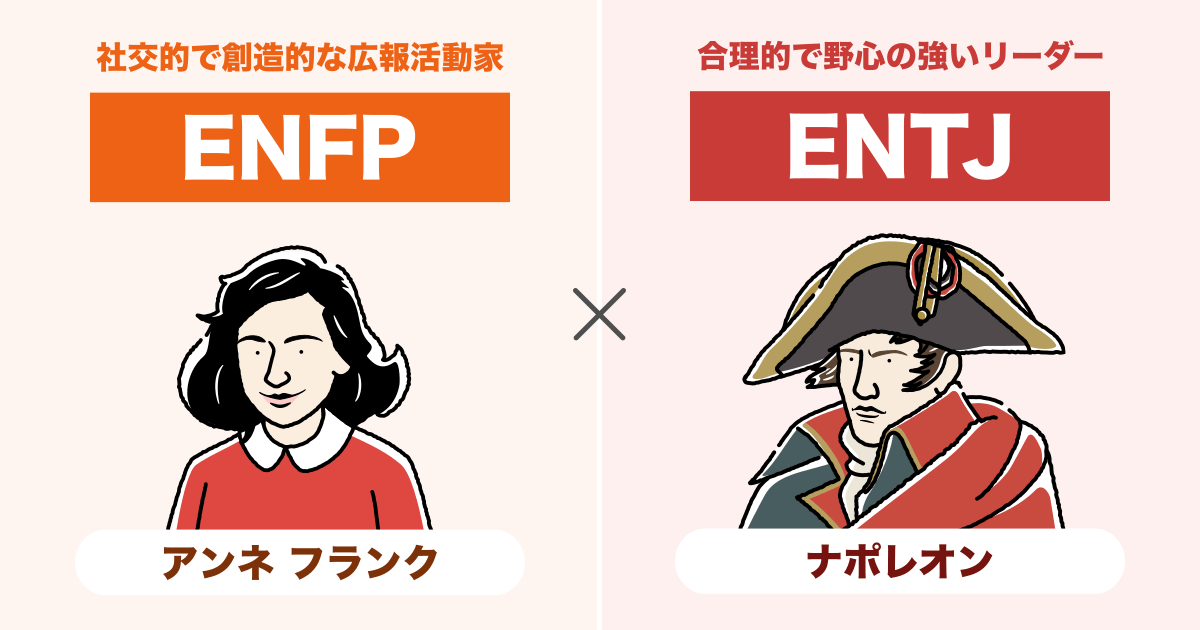 ENFP（運動家）とENTJ（指揮官）の相性まとめ - 恋愛、仕事、友達、親子、兄弟の相性を解説します