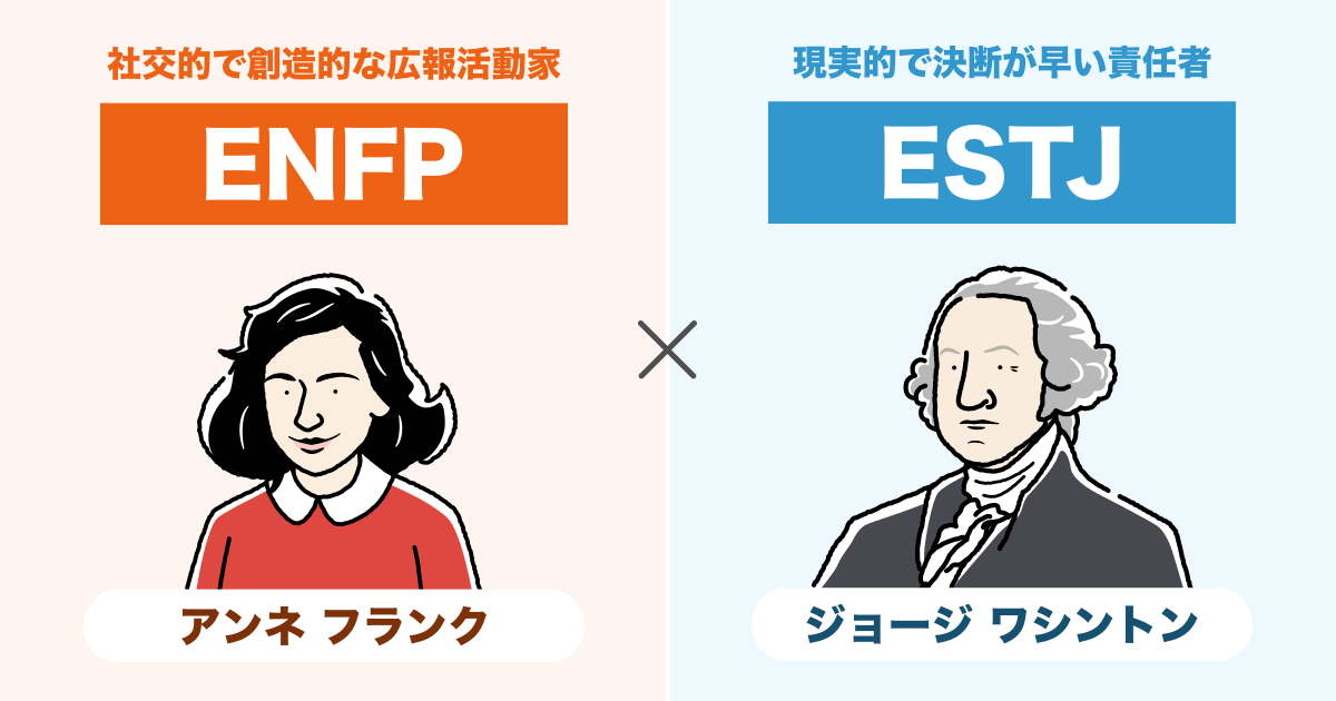 ENFP（運動家）とESTJ（幹部）の相性まとめ - 恋愛、仕事、友達、親子、兄弟の相性を解説します